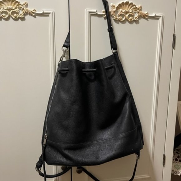Lucky Brand Black Women's Faye Convertible Leather Backpack - Picture 2 of 6
